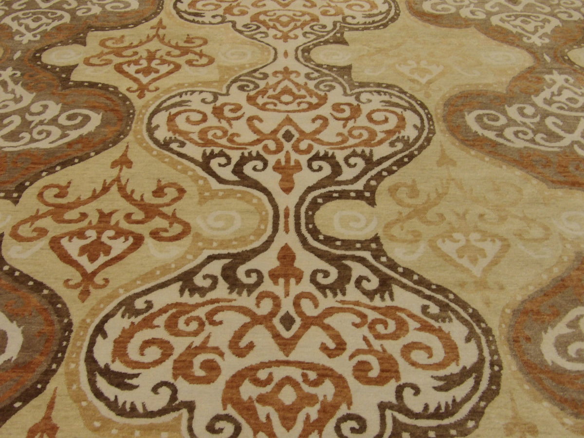 Back of Nepalese Damask Design hand-knotted rug