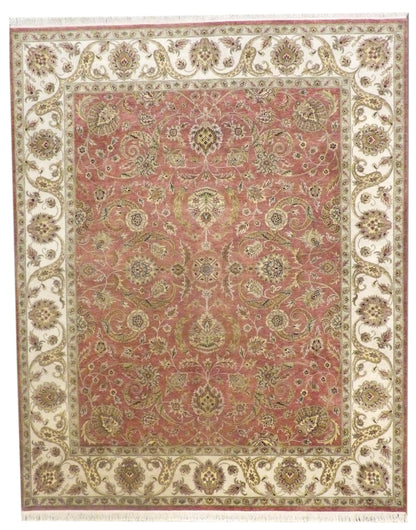 Fine Ziegler Tie Dye hand-knotted wool rug in Brown & Beige, full view