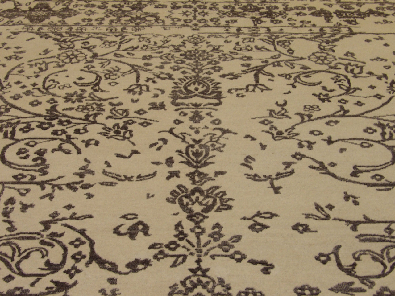 Back of Transitional Broken Design hand-knotted rug