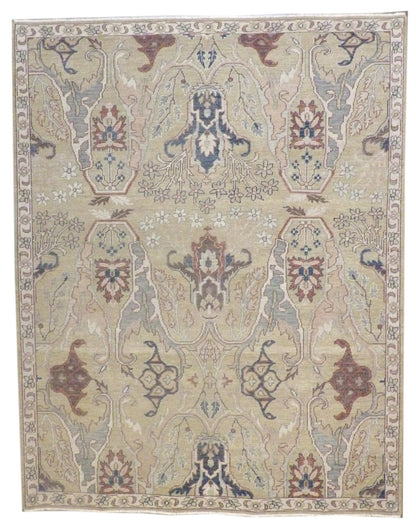 Oushak Ziegler Vintage Antique Wash hand-knotted wool rug in Blue & Green, full view