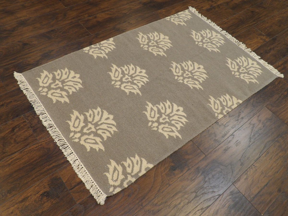 Kilim pattern detail, gray rug