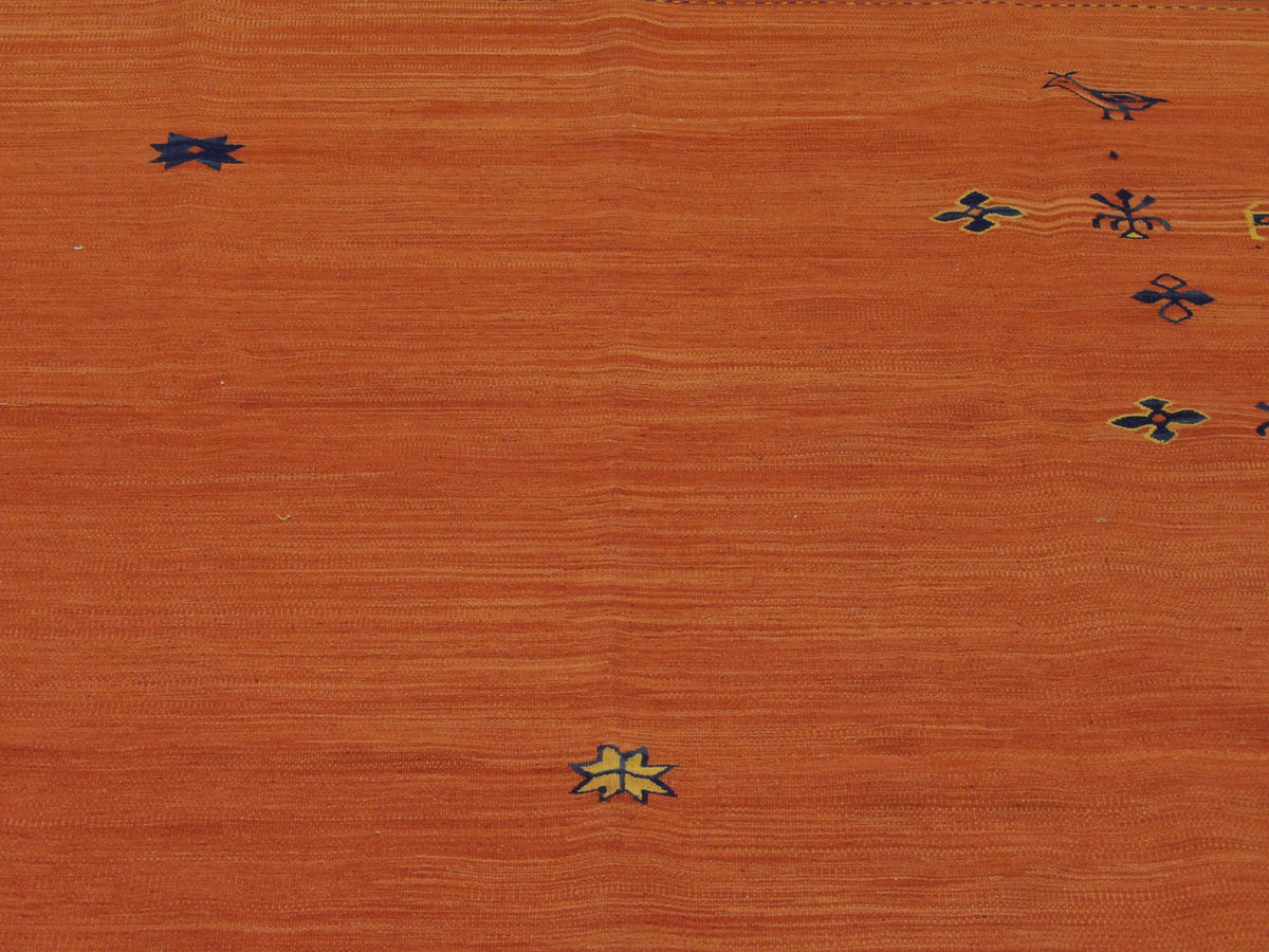 Back of tribal kilim hand-knotted rug