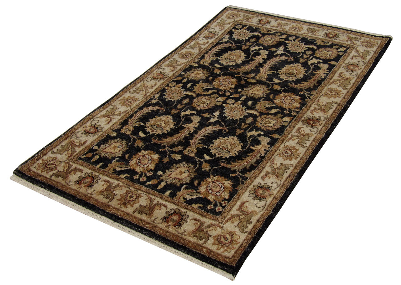 Ziegler pattern detail, black rug