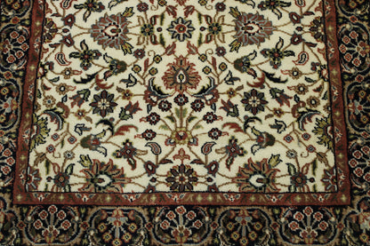 Blue & Beige Traditional Indo Mahal rug in room setting