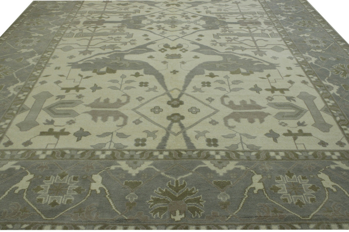 Oushak Ziegler rug corner detail