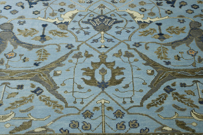 Oushak Ziegler rug corner detail