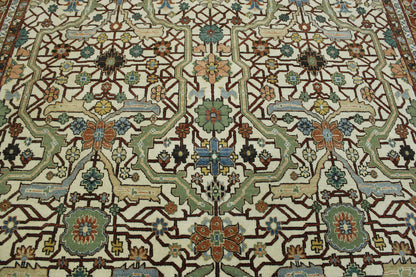 Blue & Beige Traditional Fine Sherapi rug in room setting
