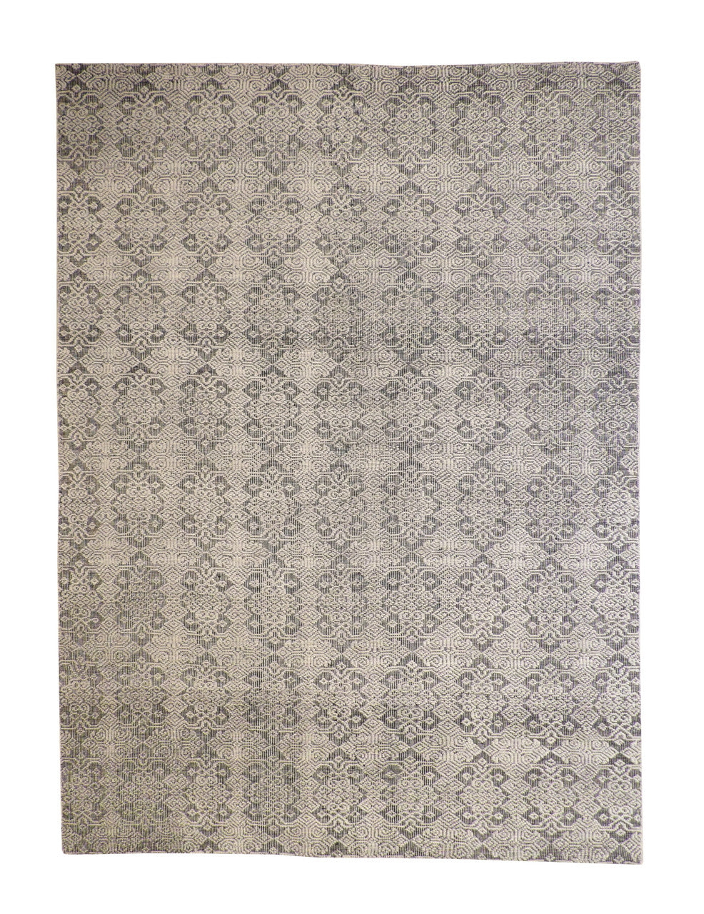 Transitional Flatweave Sumack hand-knotted wool rug in Gray, full view