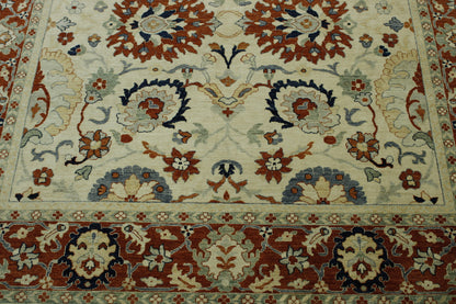 Close-up of wool pile, Blue & Beige rug