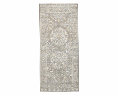 Persian Mamluk hand-knotted wool rug in Brown, full view