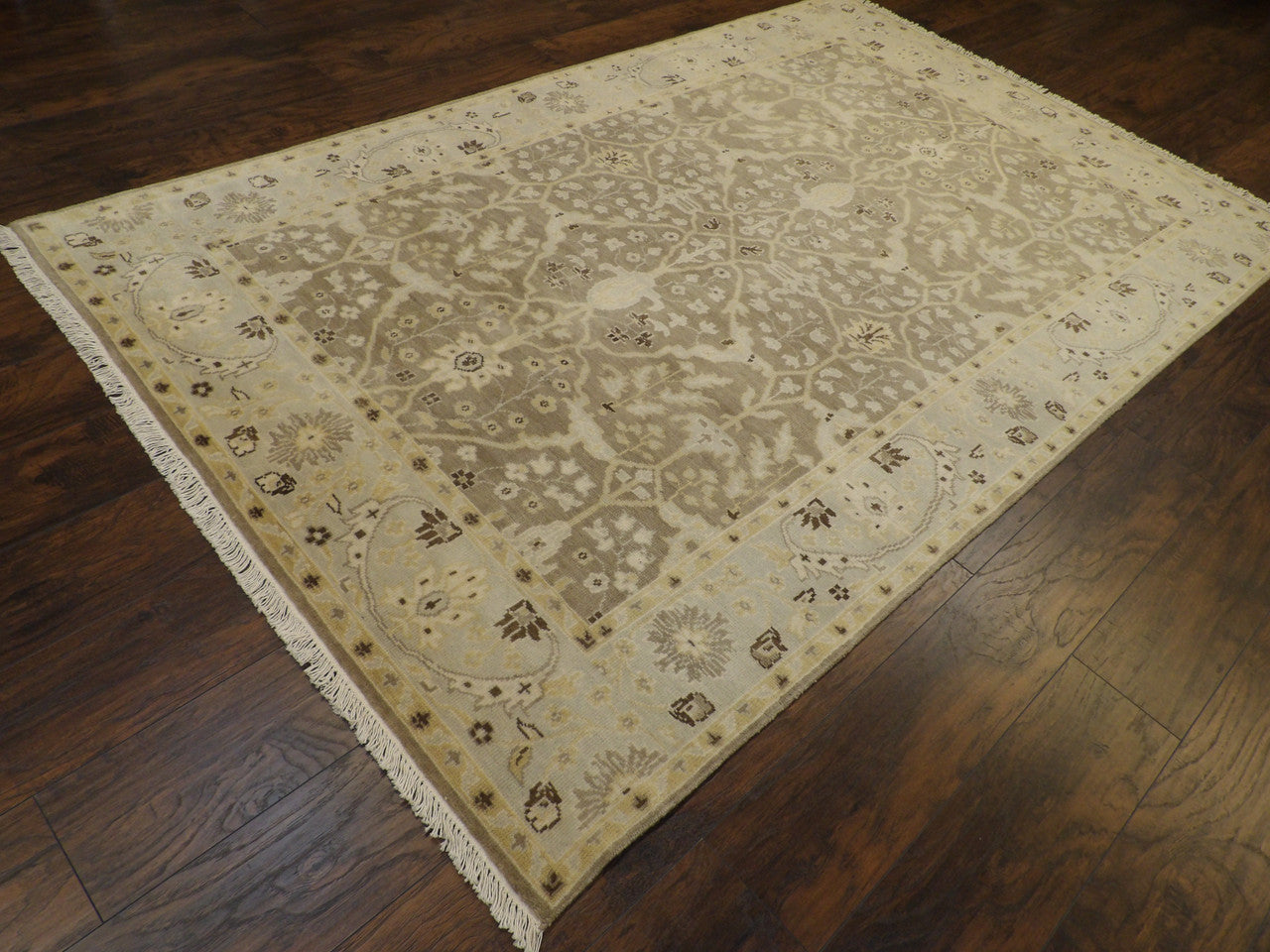 Oushak pattern detail, wash finish