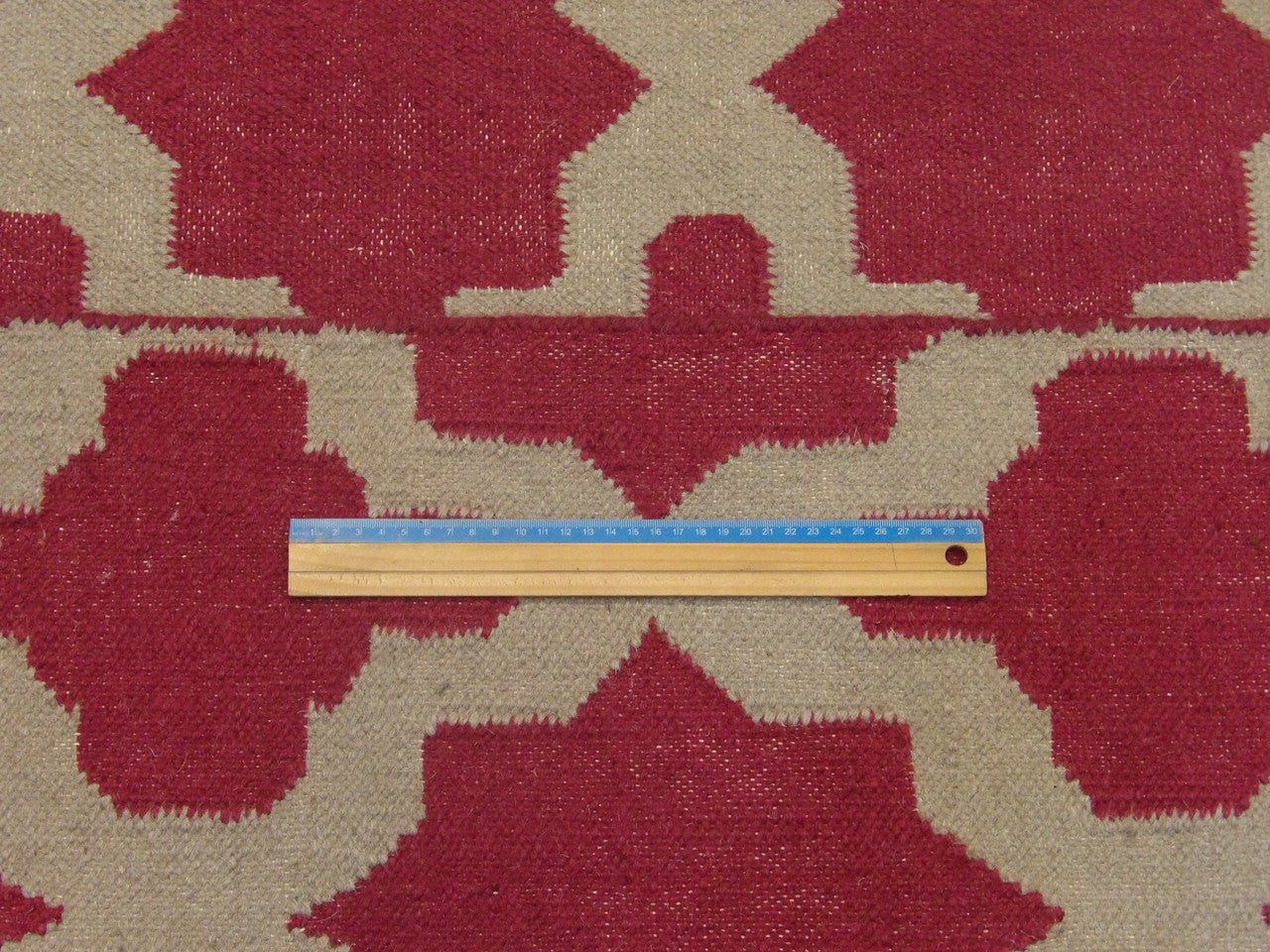 Coastal flatweave hand-knotted wool rug in Beige, 5'0" x 8'0", SKU W826