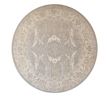 Oushak Indo Ziegler hand-knotted wool rug in Blue, full view