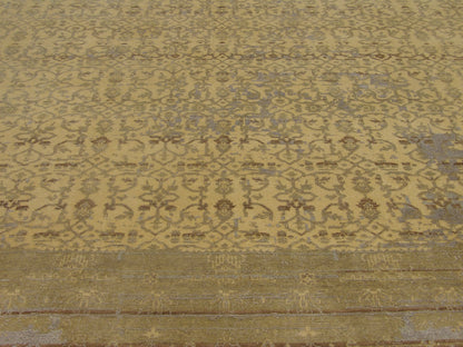 Transitional Vintage Erase Design rug border detail