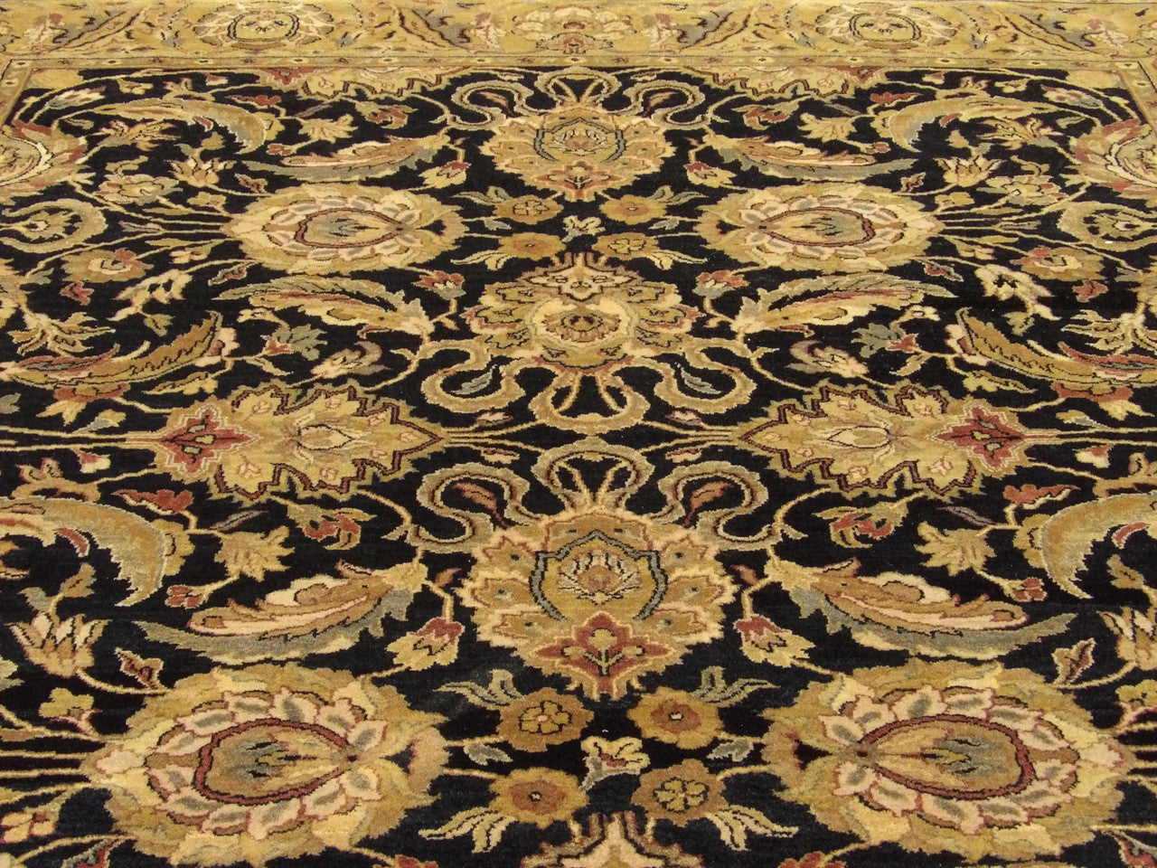 Back of Jaipur Kashan Antique Wash hand-knotted rug