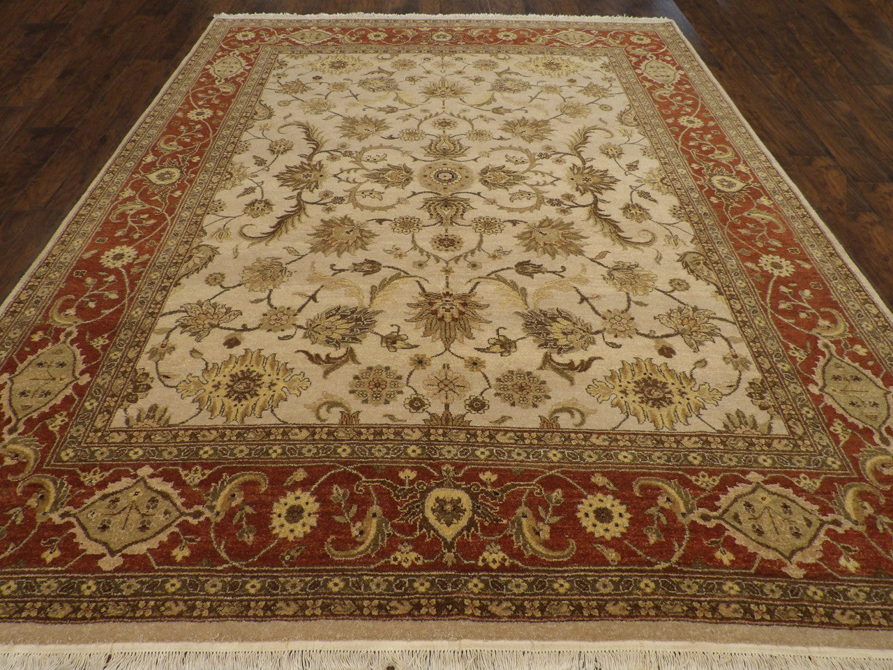 Chobie Oushak / Peshawar hand-knotted wool rug in Beige, 8'2" x 10'7", SKU w994