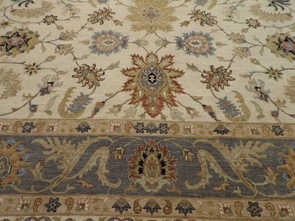 Back of Agra Kashan hand-knotted rug