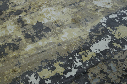 Close-up of silk pile, Multi-Color & White rug