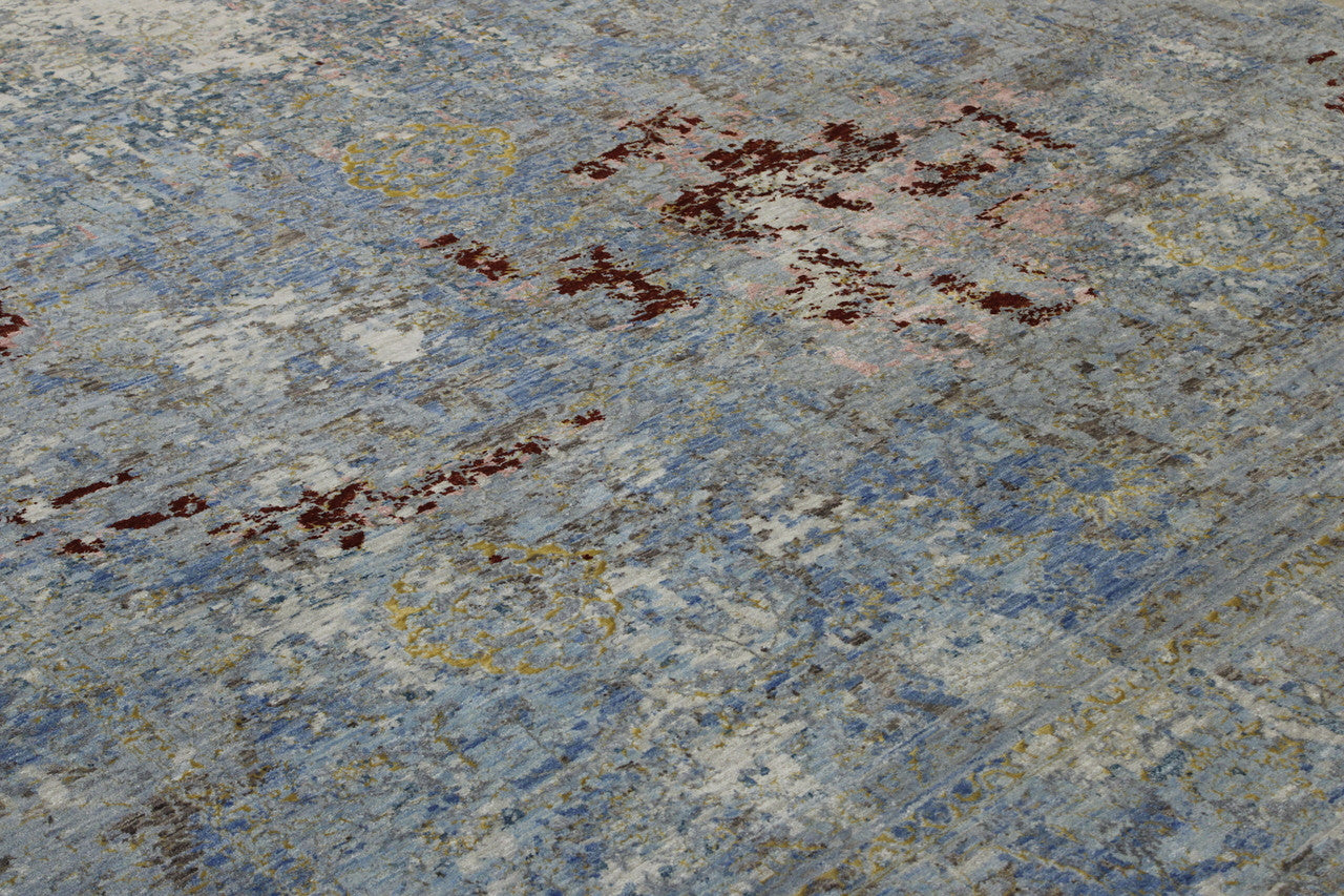 Transitional Abstract Broken Design rug border detail