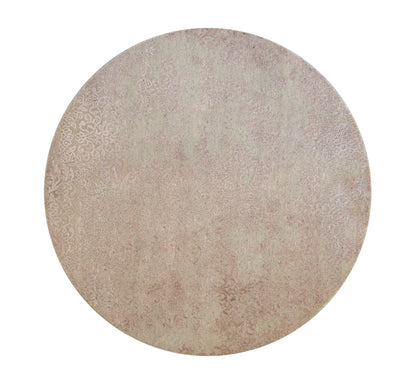 Modern Abstract Broken Design hand-knotted wool-silk rug in Gray & Pink, full view