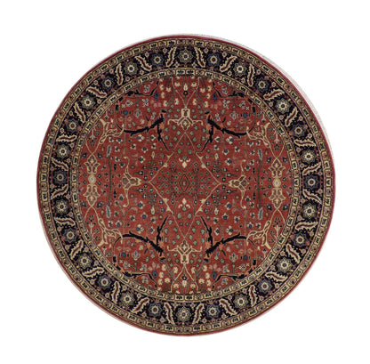 Tribal Fine Sherapi hand-knotted wool rug in Blue & Rust, full view