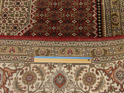 Beige & Red Fine Persian Bidjar Mir rug in room setting