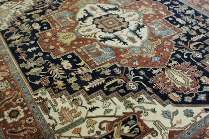 Back of Traditional Fine Sherapi hand-knotted rug
