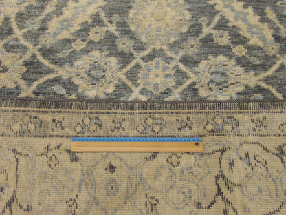 Black & Beige Turk Oushak Natural Dye rug in room setting