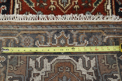 Tribal Indo Heriz rug corner detail