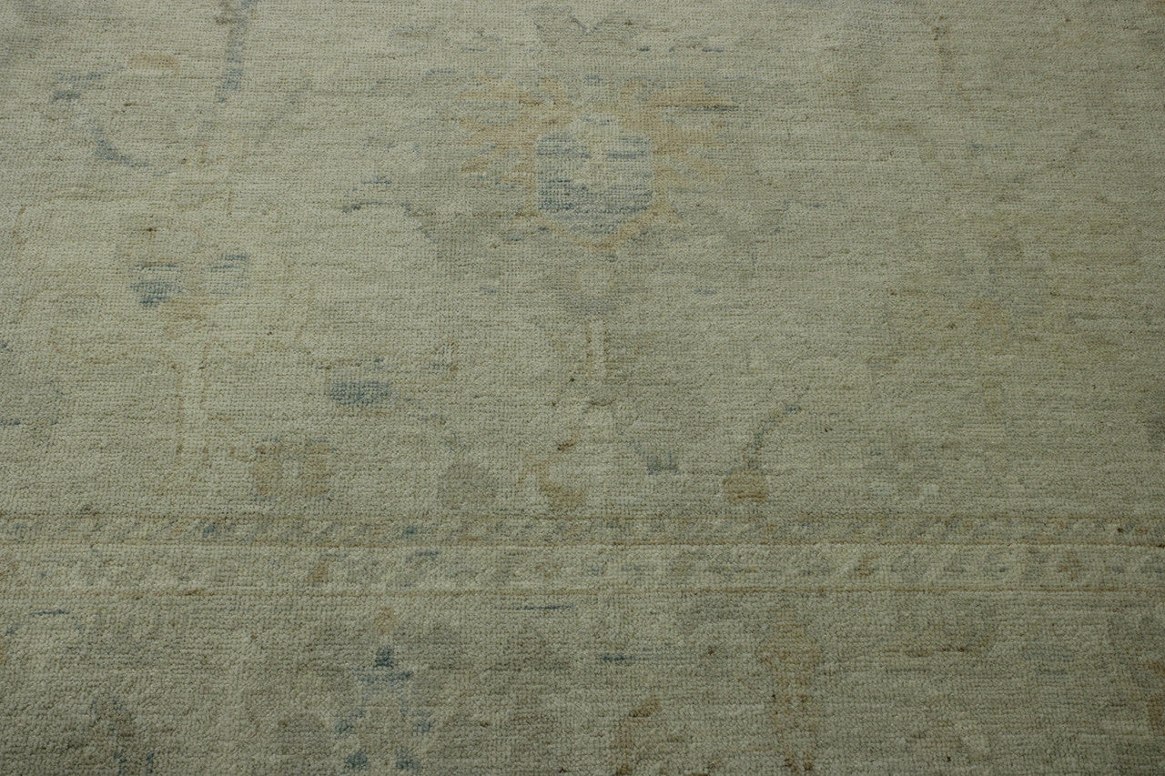 Oushak Wash Chobi rug corner detail