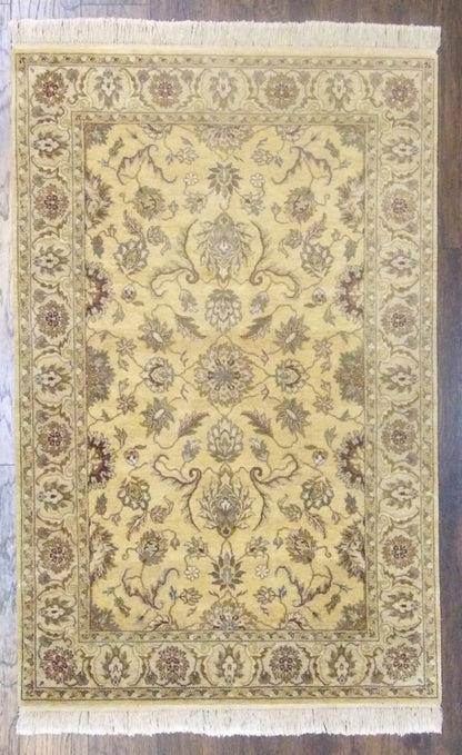 Fine Persian Kashan Tie Dye hand-knotted wool rug in Gold, full view