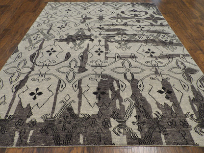 Close-up of wool pile, black and blue rug