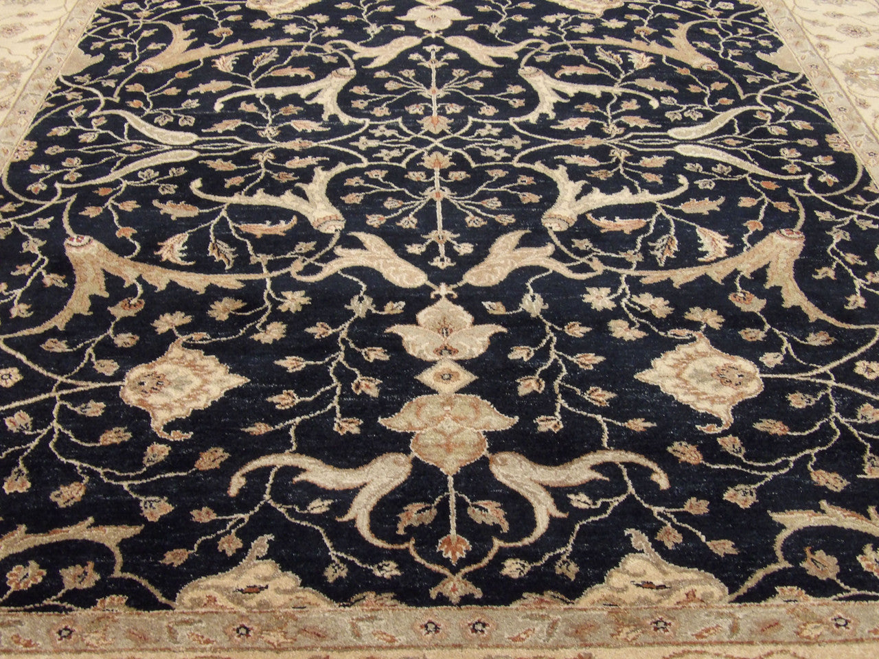Ziegler Oushak / Peshawar hand-knotted wool rug in Black, 9'1" x 12'0", SKU w272