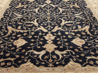 Ziegler Oushak / Peshawar hand-knotted wool rug in Black, 9'1" x 12'0", SKU w272