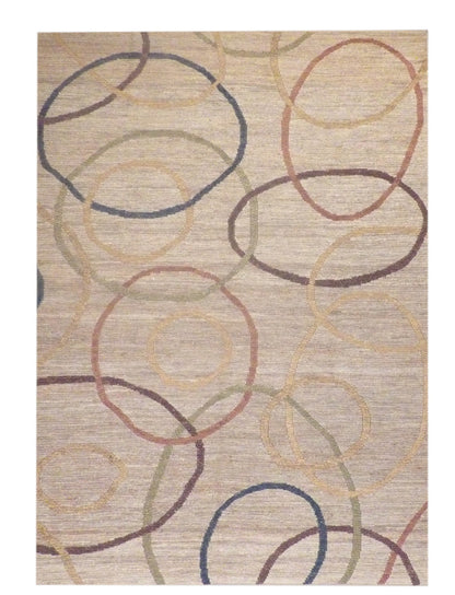 Natural Jute Modern Indoor/Outdoor hand-knotted wool rug in Brown & Beige, full view