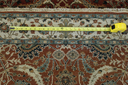 Traditional Fine Haji Jalili hand-knotted wool rug in Beige & Red, full view
