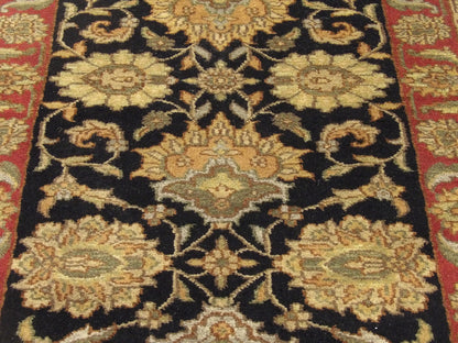 Back of Kashan Jaipur hand-knotted rug