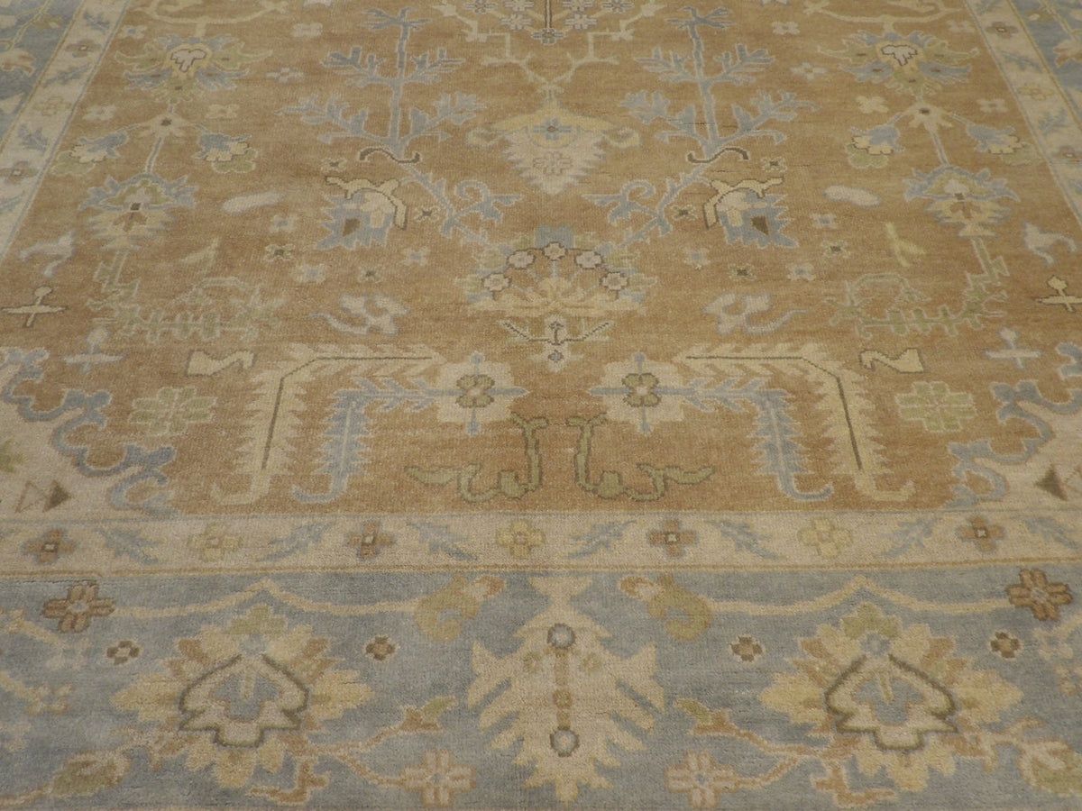 Turk Oushak Natural Dye rug corner detail
