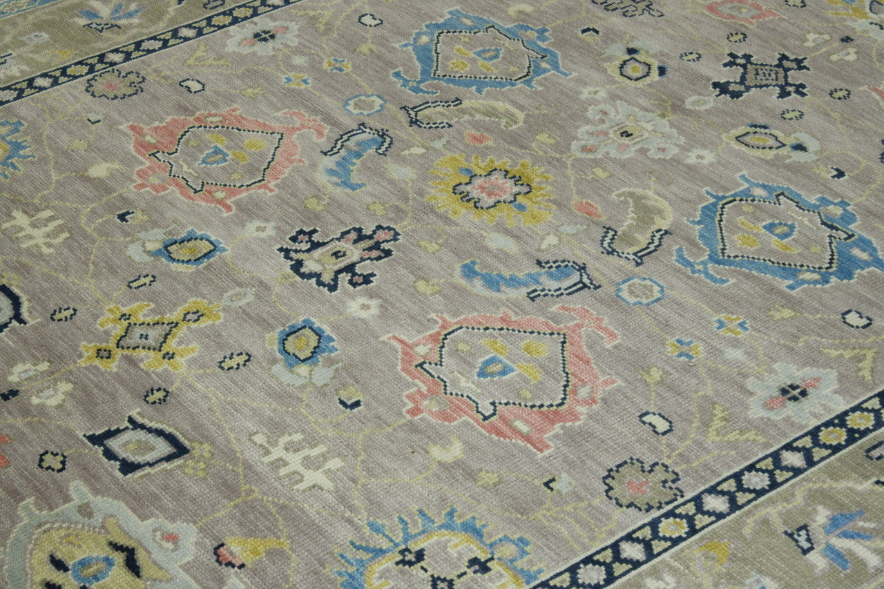 Full view of Oushak Colorful Ziegler rug