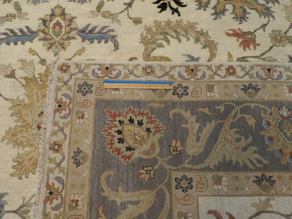 Blue & Ivory Agra Kashan rug in room setting