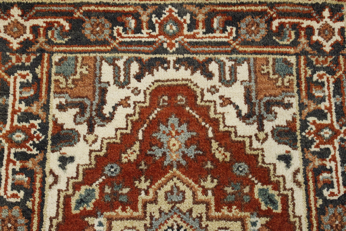 Full view of Tribal Indo Heriz rug