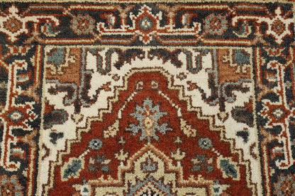 Full view of Tribal Indo Heriz rug