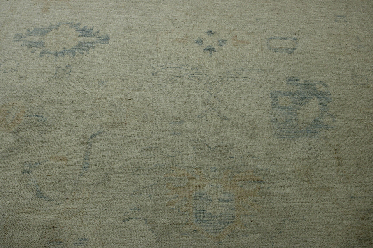 Back of Oushak Wash Chobi hand-knotted rug