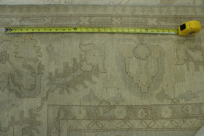 Close-up of wool pile, Green, Gray, Beige & Gold rug