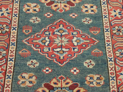 Back of Tribal Kazak hand-knotted rug