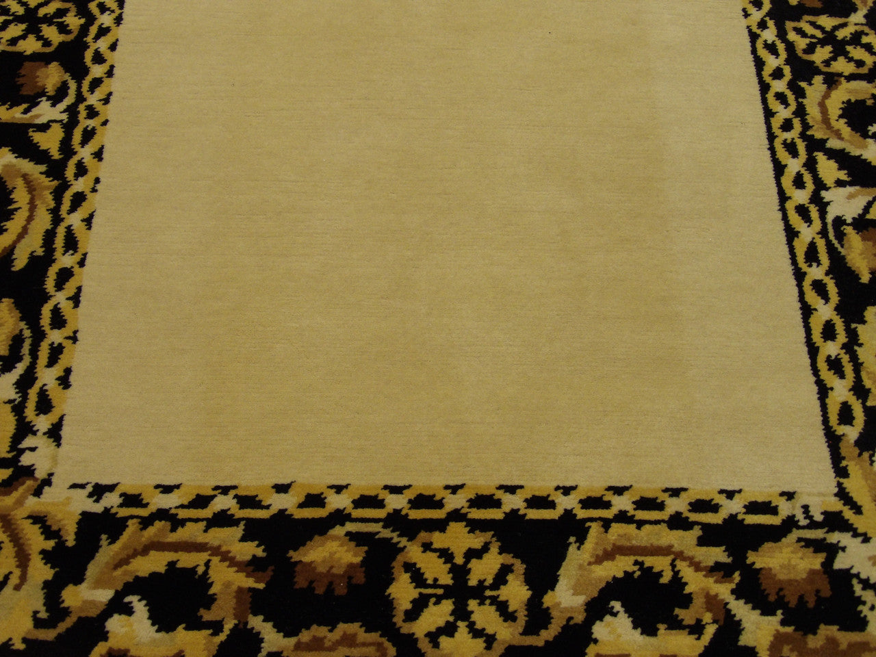 Back of European Abusson hand-knotted rug