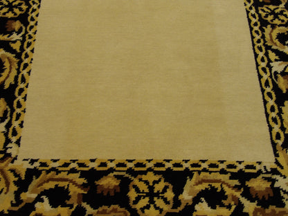 Back of European Abusson hand-knotted rug