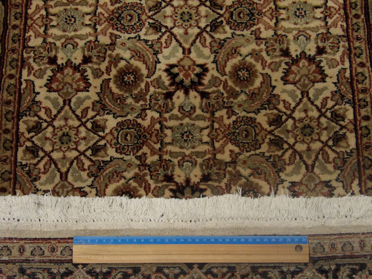 Black & Beige Persian Herati Mir Design rug in room setting