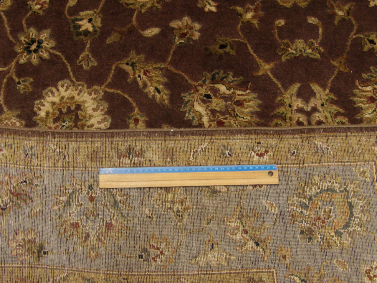 Blue & Brown Fine Transitional Jaipur Floral Design rug in room setting