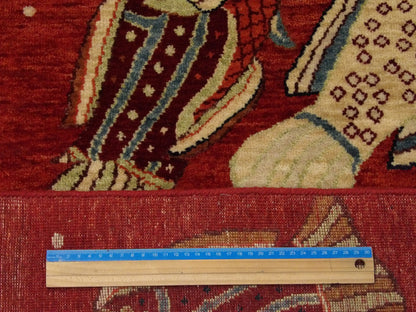 Red fish design rug in room setting
